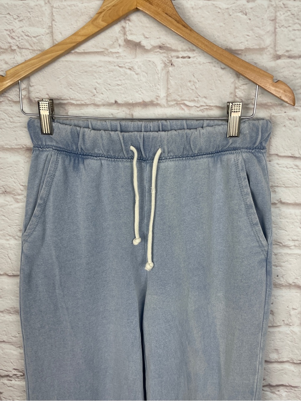 Z Supply Hunter Knit French Terry Wide Leg Denim Pant Ocean Air Indigo Size XS - Picture 4 of 6